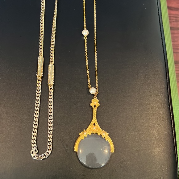 Elegant gold chains - one with magnifier- vintage- $75 for both or $40 each - Picture 2 of 6